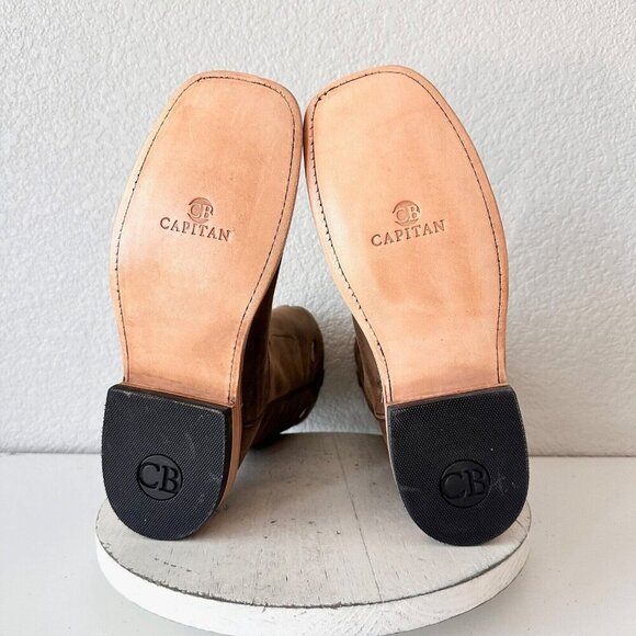 NEW Lane Capitan Mens Cowboy Boots 9D Brown Leather Soles Square Toe Western - Picture 10 of 13